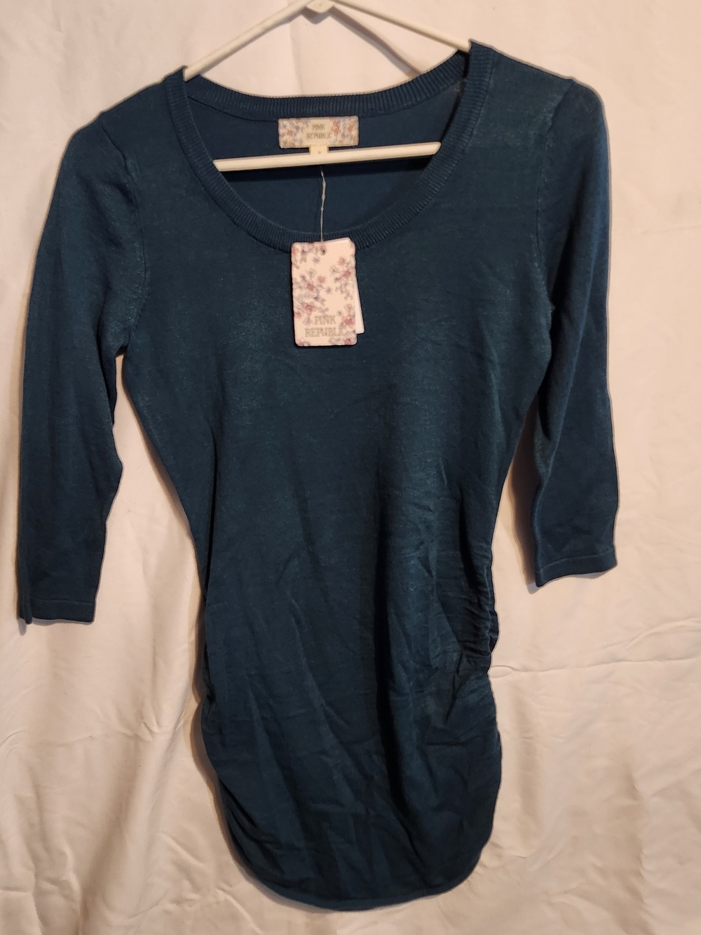 Pink Republic Teal Scoop Neck Long Sleeve Top